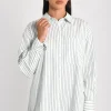 CHEMISE À FINES RAYURES RITA BLANC/VERT^KOOKAÏ Clearance