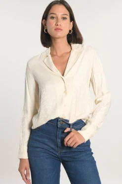 CHEMISE JACQUARD EFFET SOIE CALLISTE CRÉME^KOOKAÏ Sale