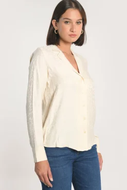 CHEMISE JACQUARD EFFET SOIE CALLISTE CRÉME^KOOKAÏ Sale