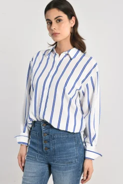 CHEMISE RAYURES HEATHER BLANC/BLEU^KOOKAÏ Discount