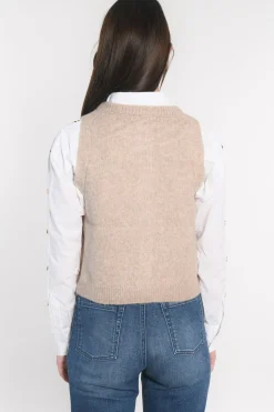GILET JOANA TAUPE CHINÉ^KOOKAÏ Fashion
