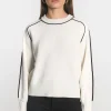 PULL COL ROND GABBY ÉCRU/NOIR^KOOKAÏ Store