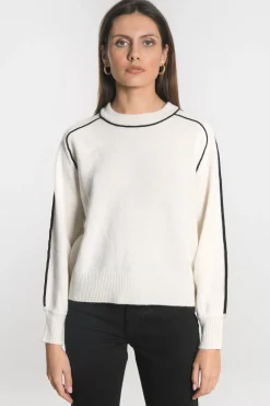 PULL COL ROND GABBY ÉCRU/NOIR^KOOKAÏ Store