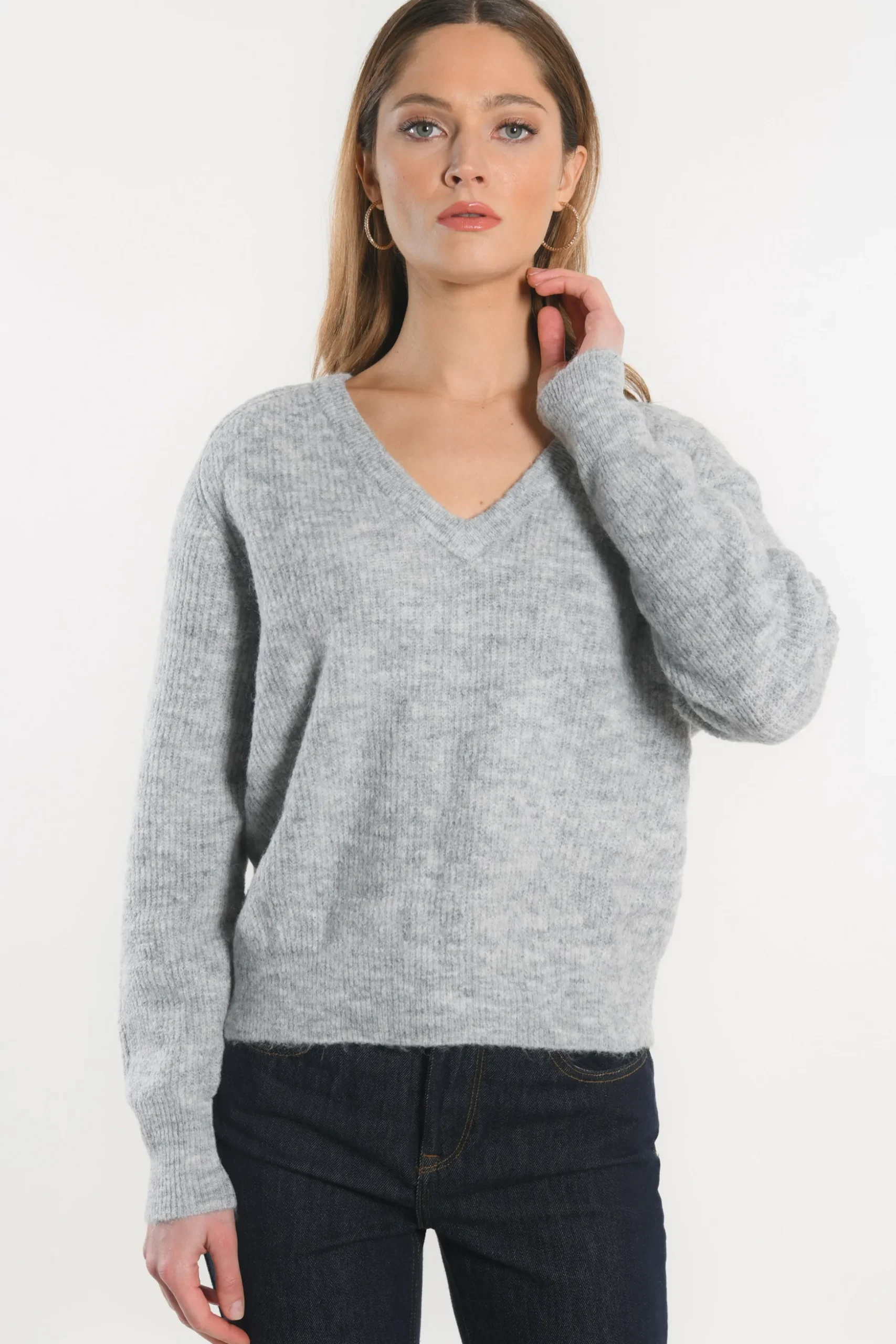 PULL COL V - DANNA - GRIS CHINE^KOOKAÏ Online
