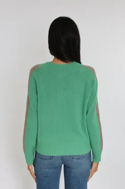 PULL COL V ASTRID MINT/BEIGE CHINÉ^KOOKAÏ Discount