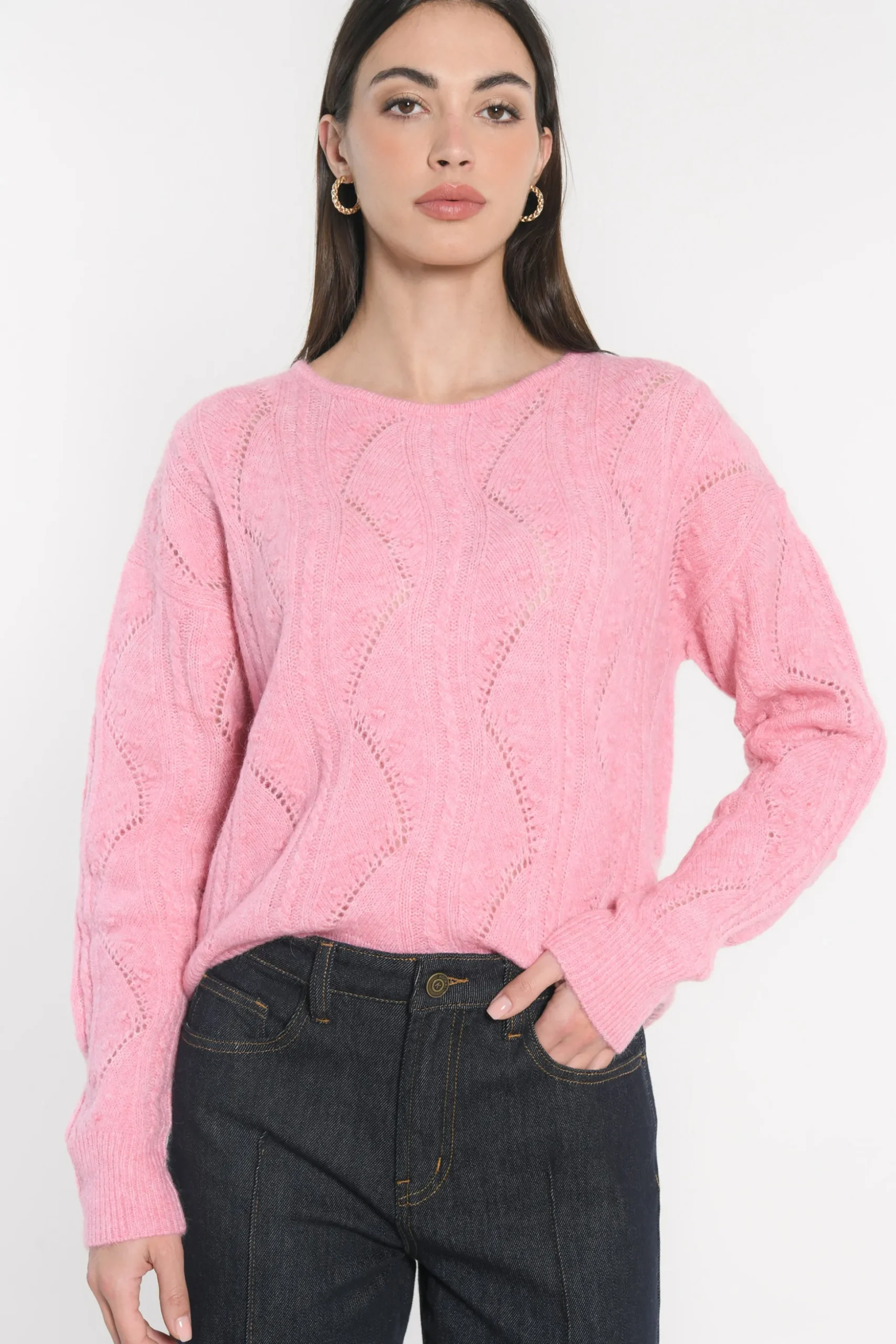 PULL MONICA ROSE POUDRÉ CHINÉ^KOOKAÏ Fashion