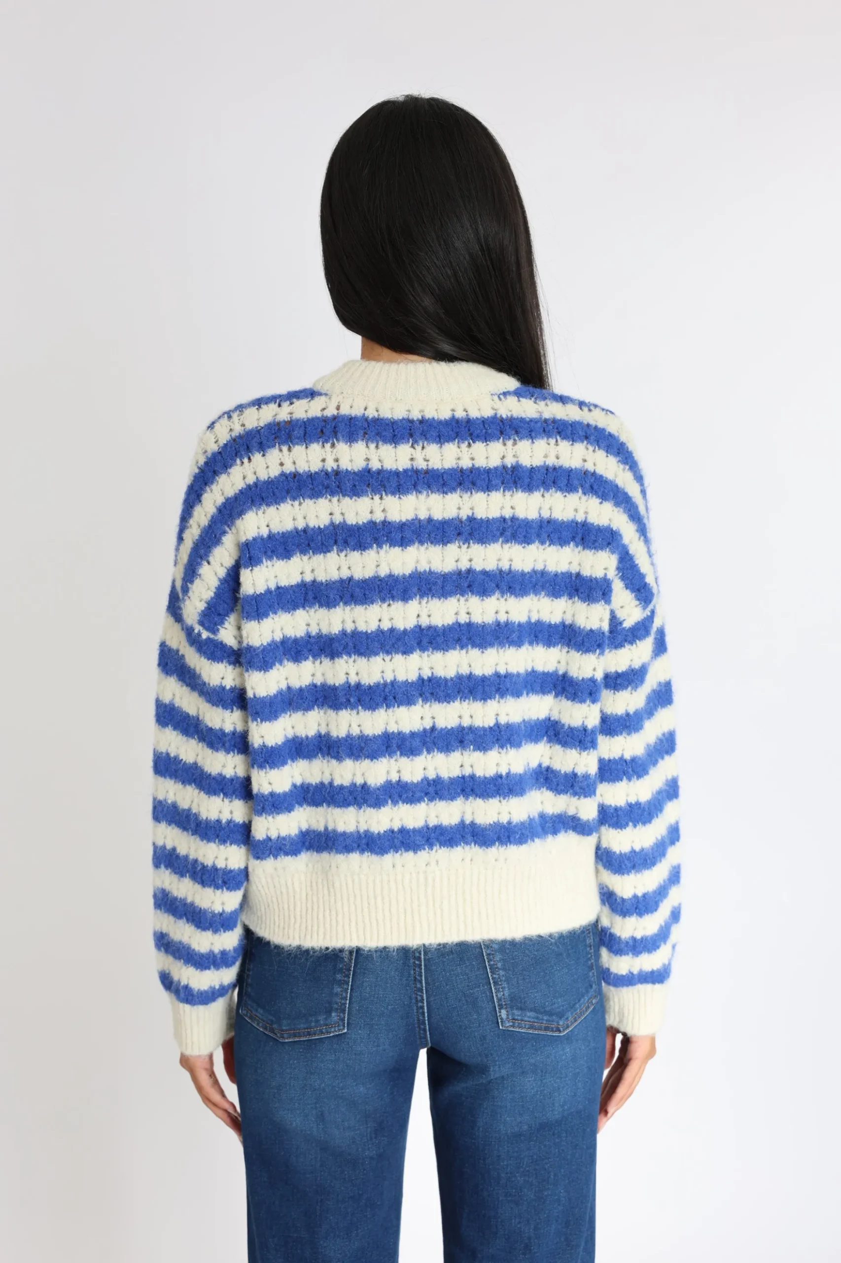PULL RAYÉ CENDY ÉCRU/BLEU^KOOKAÏ Hot