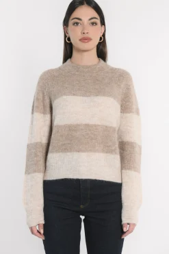 PULL RAYÉ COLETTE BROWN/BEIGE CHINÉ^KOOKAÏ Best
