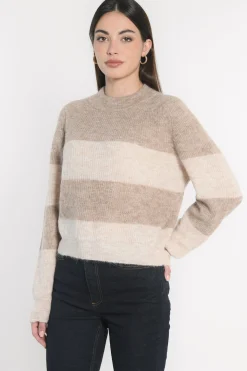 PULL RAYÉ COLETTE BROWN/BEIGE CHINÉ^KOOKAÏ Best
