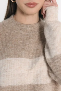 PULL RAYÉ COLETTE BROWN/BEIGE CHINÉ^KOOKAÏ Best