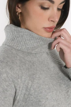 ROBE COL ROULÉ MANDY GRIS CHINÉ^KOOKAÏ Cheap