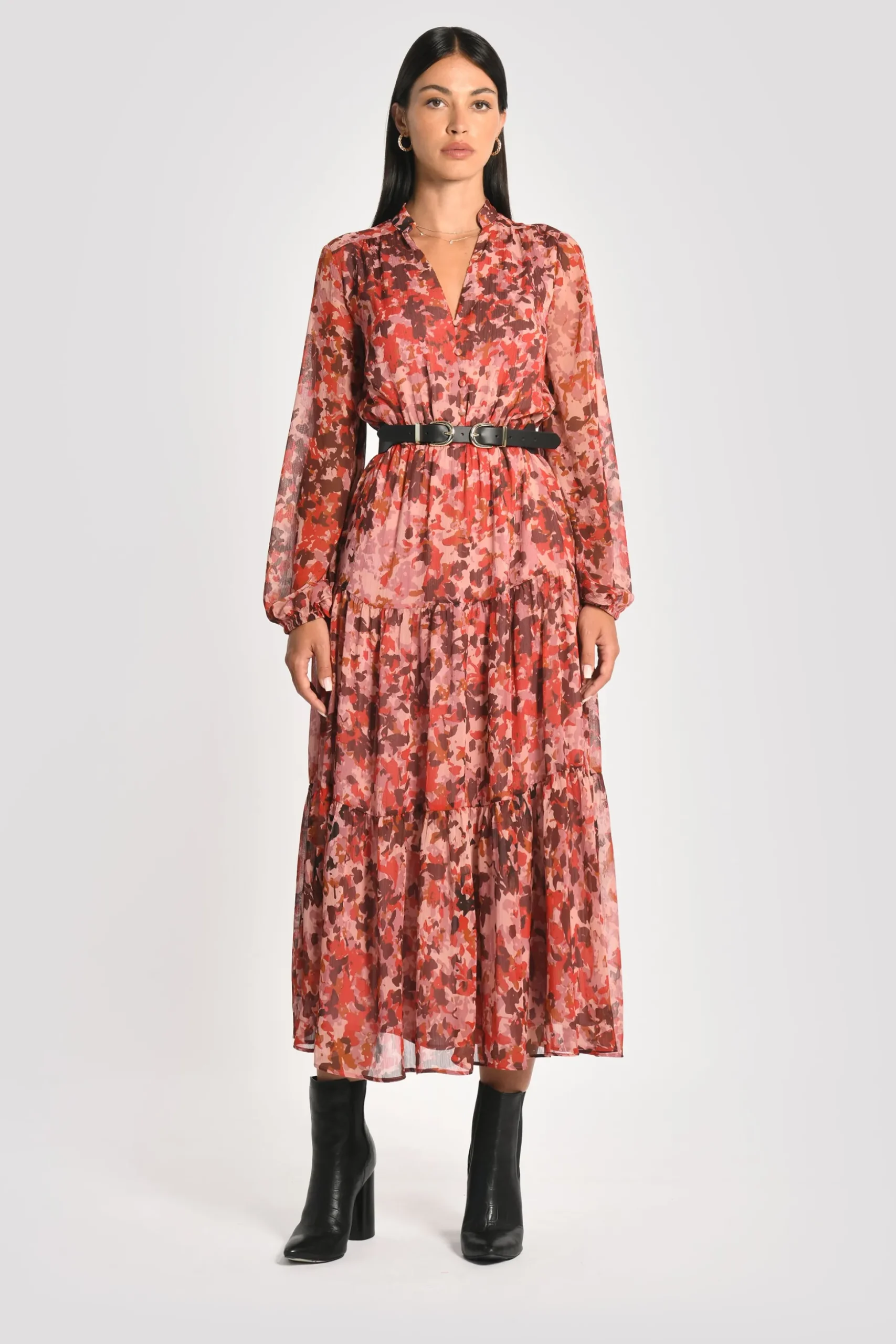 ROBE LONGUE IMPRIMÉE CONSTANCE MULTI BORDEAUX^KOOKAÏ Sale