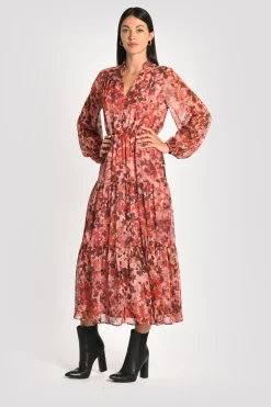 ROBE LONGUE IMPRIMÉE CONSTANCE MULTI BORDEAUX^KOOKAÏ Sale