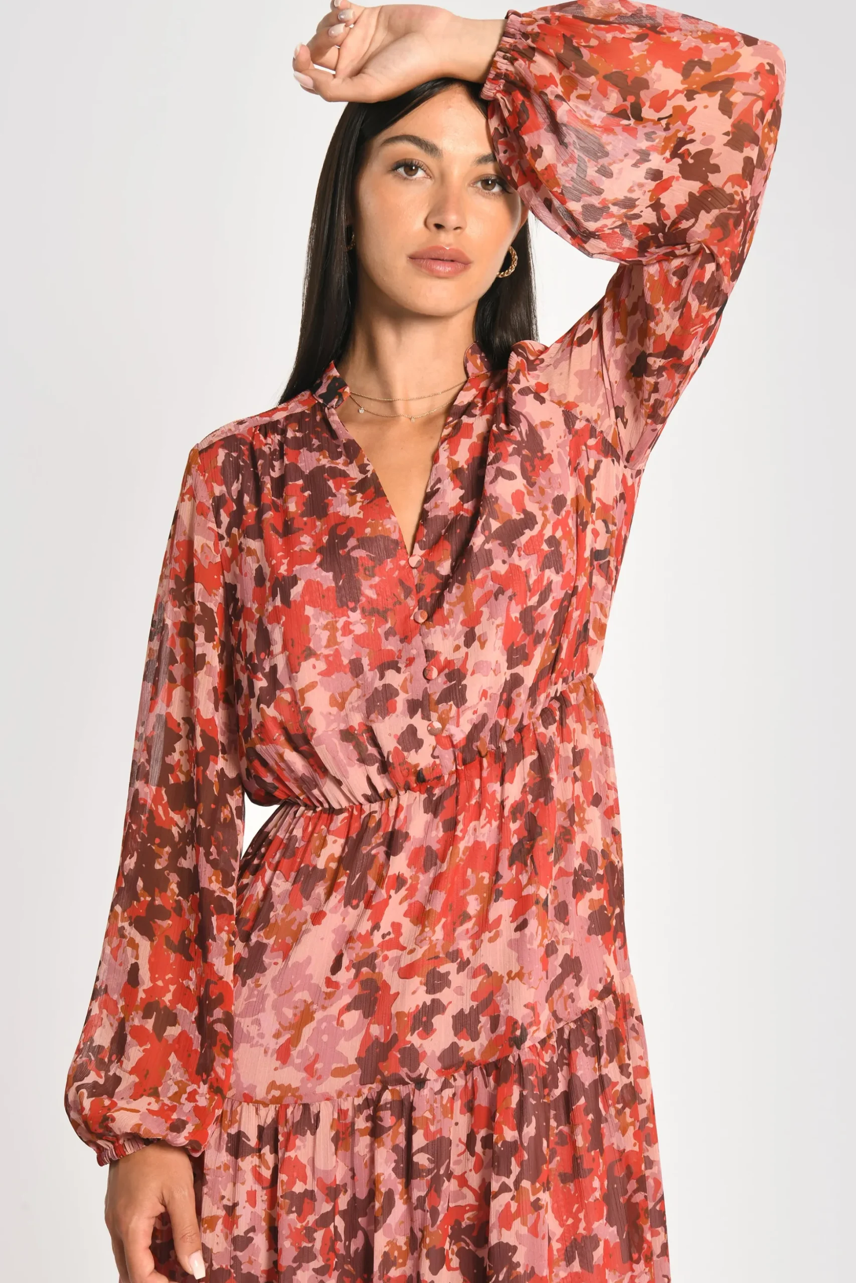 ROBE LONGUE IMPRIMÉE CONSTANCE MULTI BORDEAUX^KOOKAÏ Sale