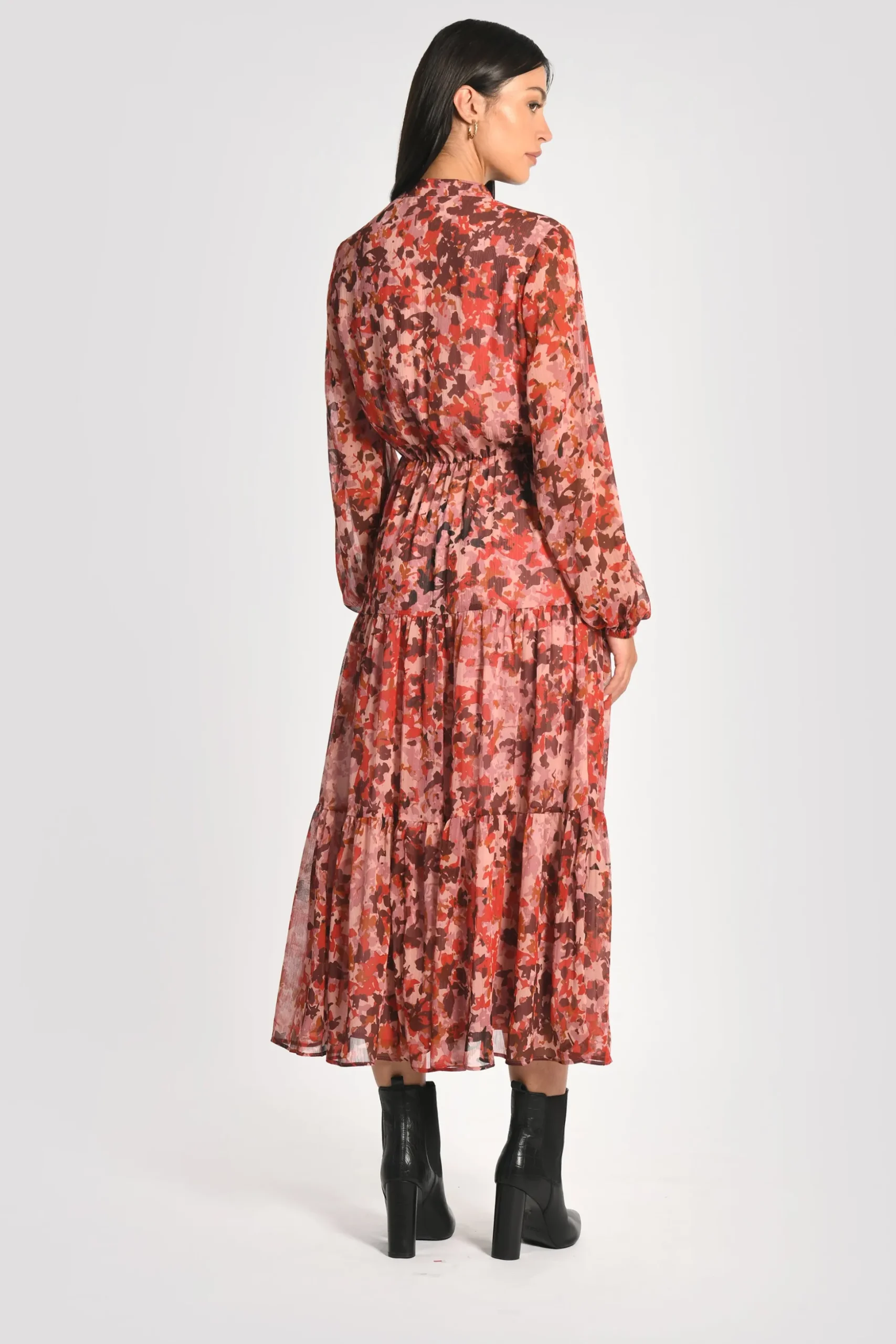 ROBE LONGUE IMPRIMÉE CONSTANCE MULTI BORDEAUX^KOOKAÏ Sale