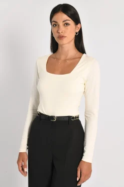 T-SHIRT COL CARRÉ CLÉMENTINE ÉCRU^KOOKAÏ Online